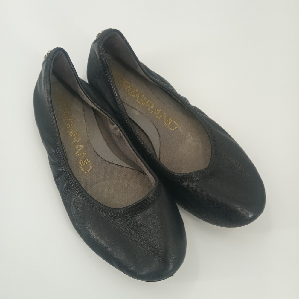 Cole Haan Zerogrand Black Leather Ballet Flats W00477 Womens Size 5.5 B